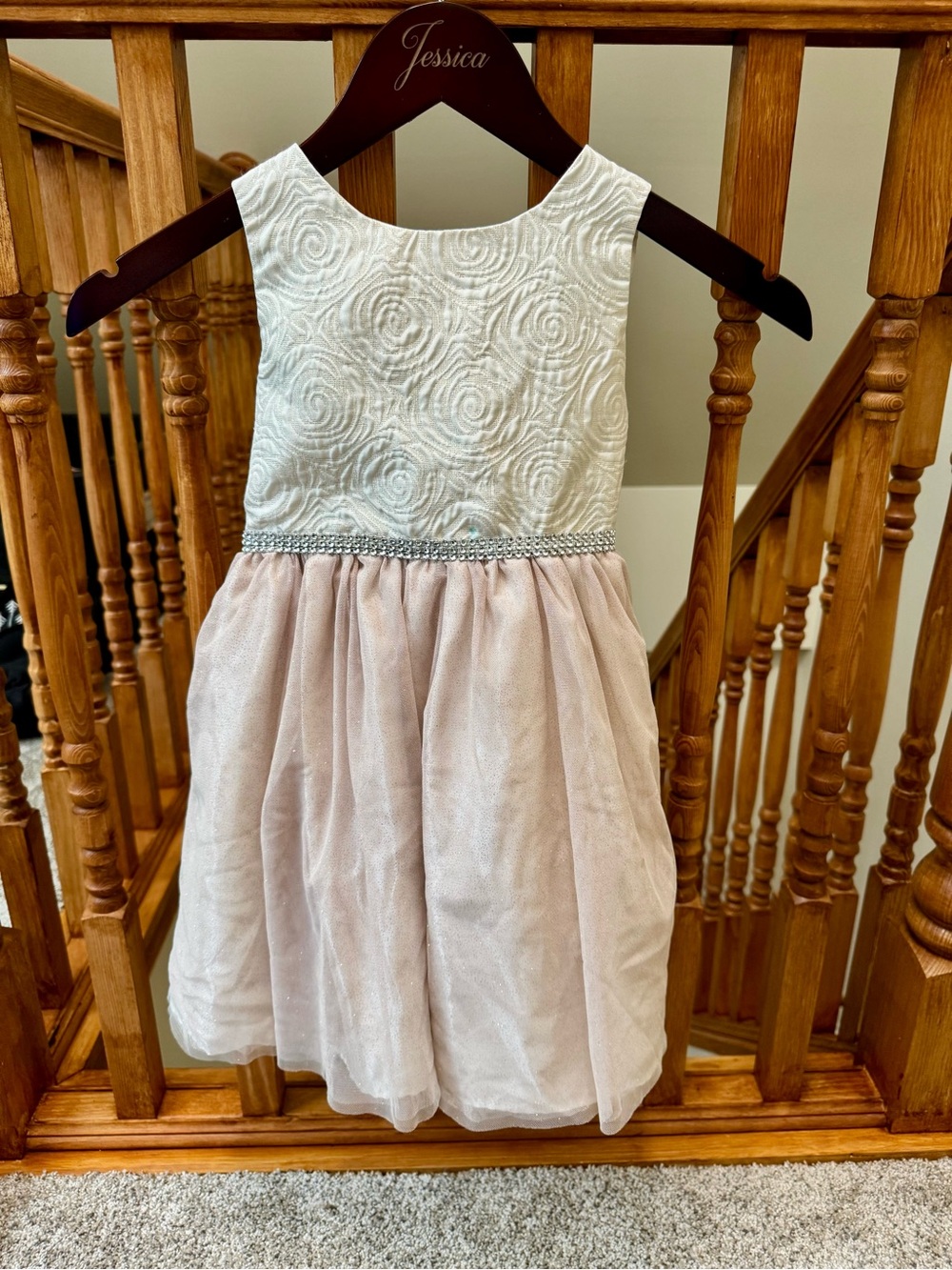 Sweet Heart Rose White and Blush Tulle Party Dress